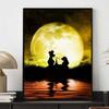 Diamond Painting 5D Lady and The Tramp Moonlit Silhouette Romantic Illustration Cartoon Movie Cross StitchEmbroideryHandmadeGift HomeDecoration