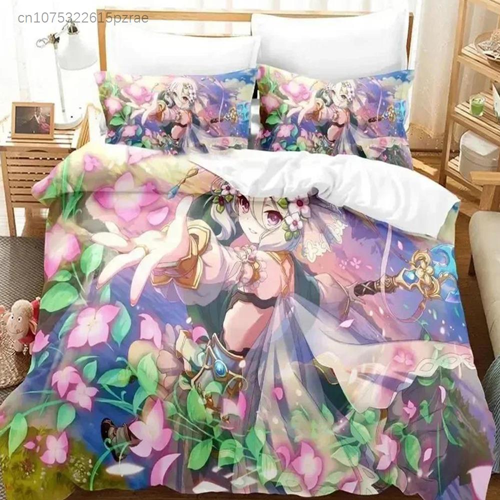 Anime Game Princess Connect! ReDive Bedding Set Duvet Cover Bed Set Quilt Cover Pillowcase Comforter King Queen Sizes Boys Adult