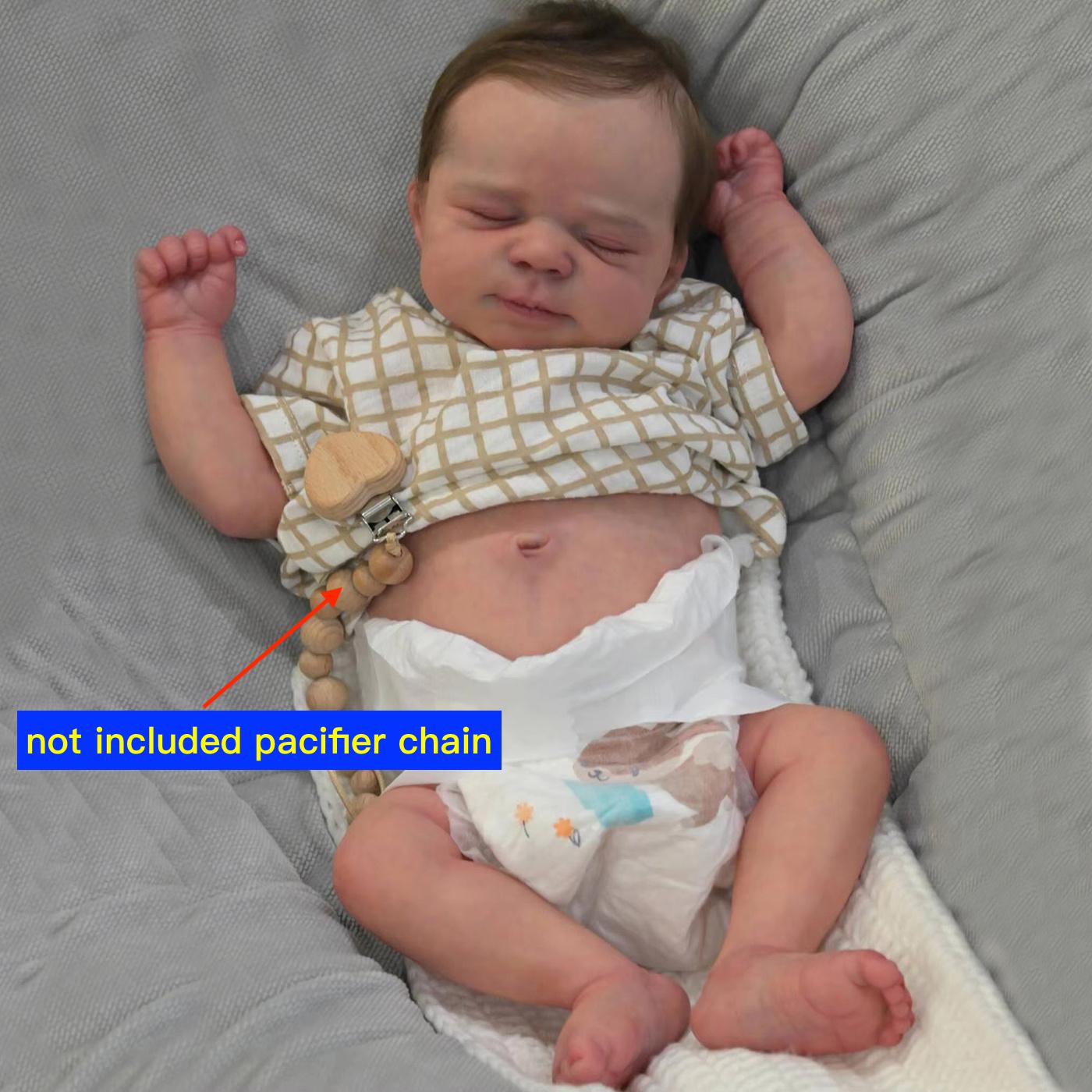 

BZDOLL 19inch 48 CM Full Body Soft Vinyl Reborn Baby Doll with 3D-Skin With Visible Veins Art Bath Toy Asleep Newborn Boy and Girl Kids Birthday Gift vinyl body doll