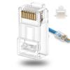 Connettori RJ45 con Guaine di Sollievo dalla Trazione Cavi Ethernet Cat6 Cat5e Spina Modulare Placcata Oro per Cavo UTP a Fili Solidi o Intrecciati