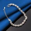 925 Sterling Silver 8-inch Exquisite Hollow Rose Bracelet for Women's Fashion Wedding Party Jewelry Accessories