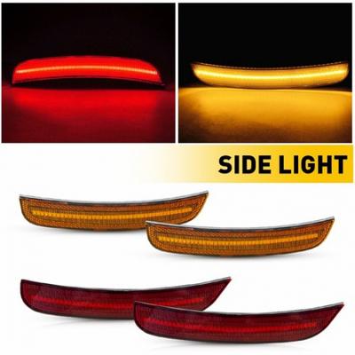 4X Red+Amber LED Light Strip Rear Side Marker Lights For 2015-23 Chrysler 300 EA