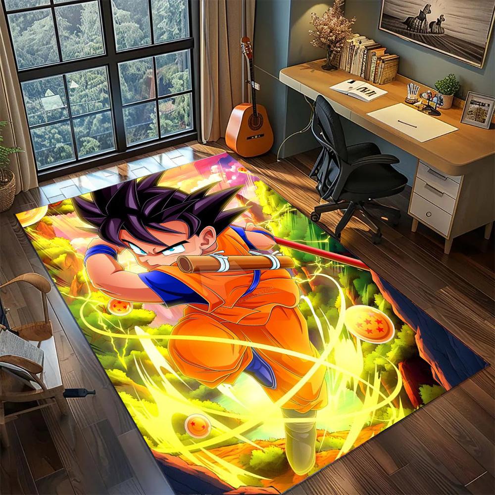 Goku Non Slip Gamer Room Rug, Washable Large Area Carpet Floor Mat Household Bedroom Decor.-TING
