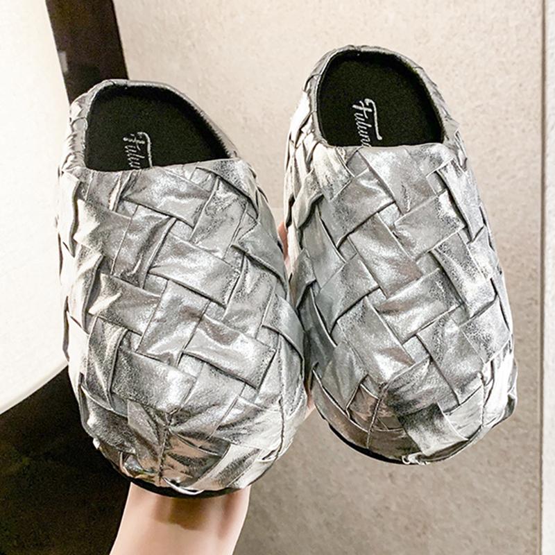 

Fashion Spring Platform Women Slippers Flats Fashion Casual Shoes Walking Cozy Woman Slingback Shoes 2025 Designer Brand Female Zapatos 40 серебряный