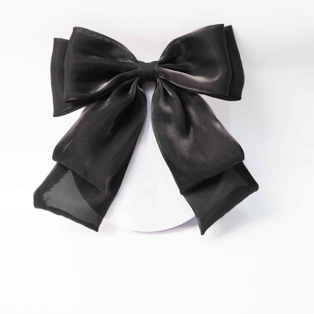 Black Lace Bow Tie With Rhinestone Brooch For Womens Fashion Accessory
