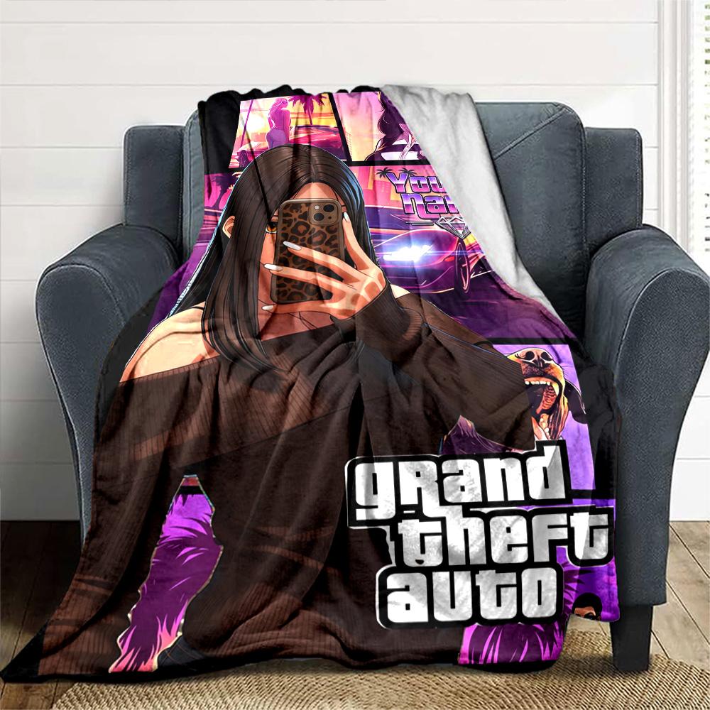 Grand Theft Auto Customize Your Name Blanket Gift Personalized Blanket Warmthful Decor Throw For Office Bedding Chair Home Decor for All Occasions