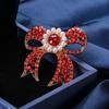 Voguish Fashionable Rhinestone Bow Brooches Female Sweet Adorable Anti Slip Buckle Versatile Accessories Available In Four ColorsFashion Jewelry