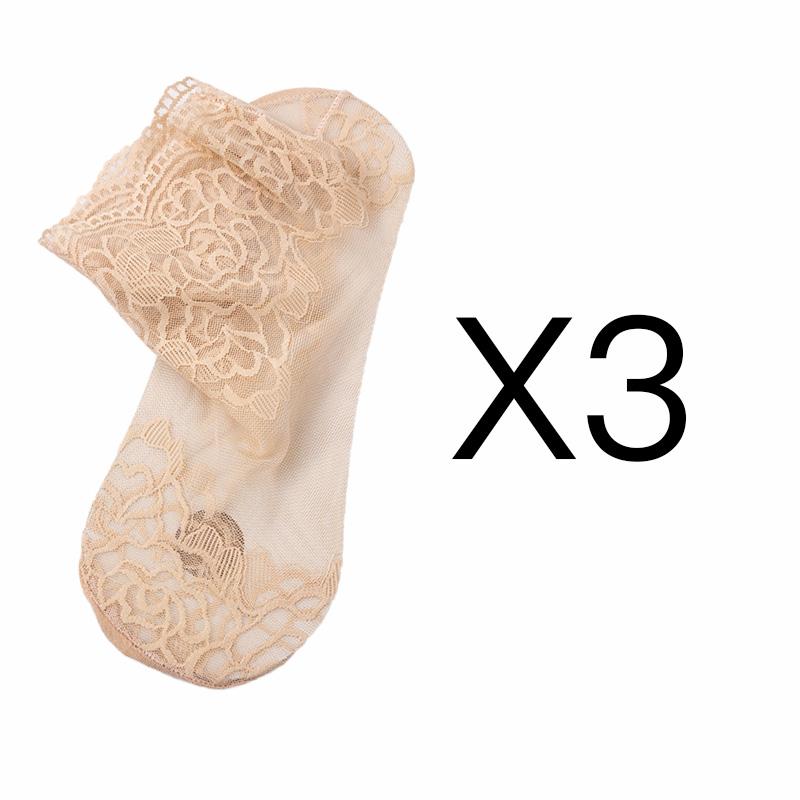 

3 пары/лот, новые летние женские кружевные невидимые носки с цветами, тонкие женские кружевные носки-лодочки, сетчатые Нескользящие неглубокие носки EUR35-40
