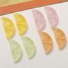 2Pcs Summer Fresh Ice Orange Slice Resin Accessories Without Hole Personalized Women Earrings Keychain Bead Pendant DIY Material