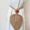 Curtain Holdback Braided Tie Back Holder Bohemian Home Decoration Handmade Curtain Tiebacks Macrame Tassel Leaf Shaped