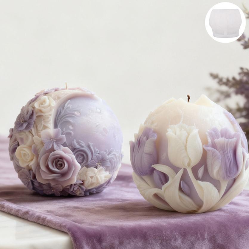 1PC Moon Flower Aromatherapy Candle Silicone Mold DIY Flower Relief Expanded Fragrance Gypsum Ornament Grinding Tool