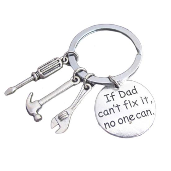 Portachiavi Personalizzato Per Papà: Ciondolo In Acciaio Inox Argento, Regalo Compleanno Uomo