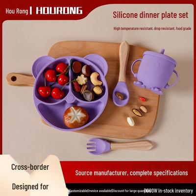 Silicone Suction Cup Bowl & Spoon Set for Babies - Children's Tableware