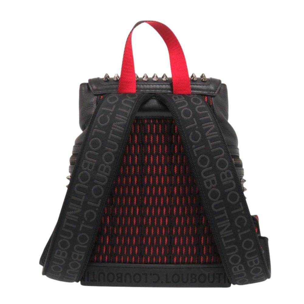 Used AUTHENTIC Christian Louboutin Explorer funk Black Leather Backpack Daypack