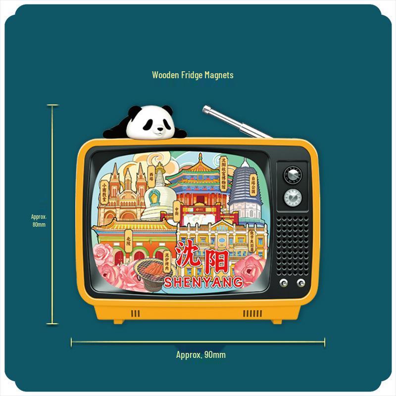 3D Wooden Fridge Magnet: Shenyang City Cultural Souvenir