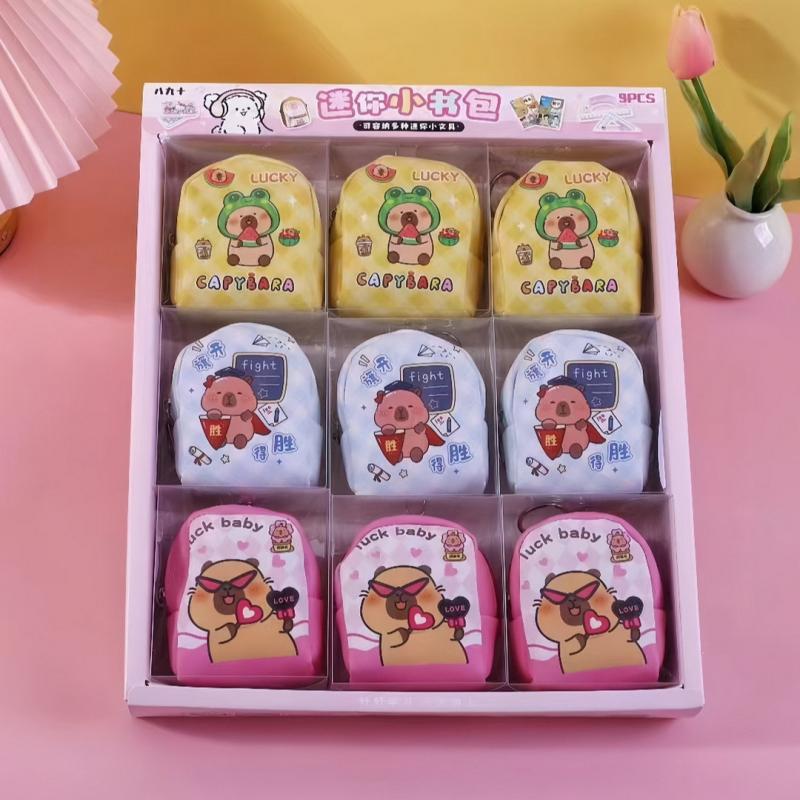 

Мультяшная капибара, водонепроницаемый мини-рюкзак, миниатюрный, полный мини-канцелярии, имитация домашней игры, подарок на день рождения, игрушка для девочки