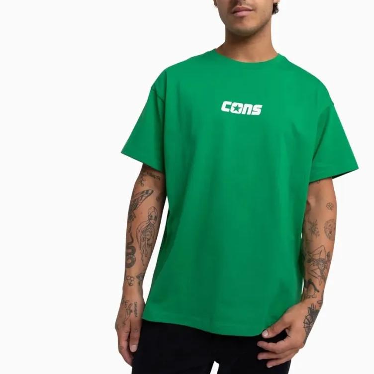 Converse T Shirts Unisex Green Crew Neck Moderate Straight Fit 10026573-A03