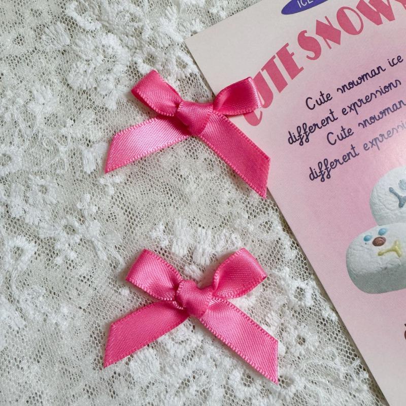 50/100 Pcs Fresh Pink Ribbon Bows Small Size Satin Ribbon Bow Flower Craft Decoration Handwork DIY Party Decoration