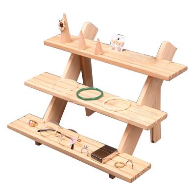 Präsentationsständer Erhöhung Holz Mehrstufig Vielseitiges Ausstellungsregal für Einzelhandel Schmuck Figuren Make-up