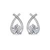 925 Silver Crystal Heart Hoop Earrings for Women Luxury Fashion Jewelry