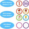36PCS Colorful Number Spot Markers Stickers Line up Spots for Classroom Floor Number Stickers Classroom Line up Spots Dots Floor Decals for Teacher