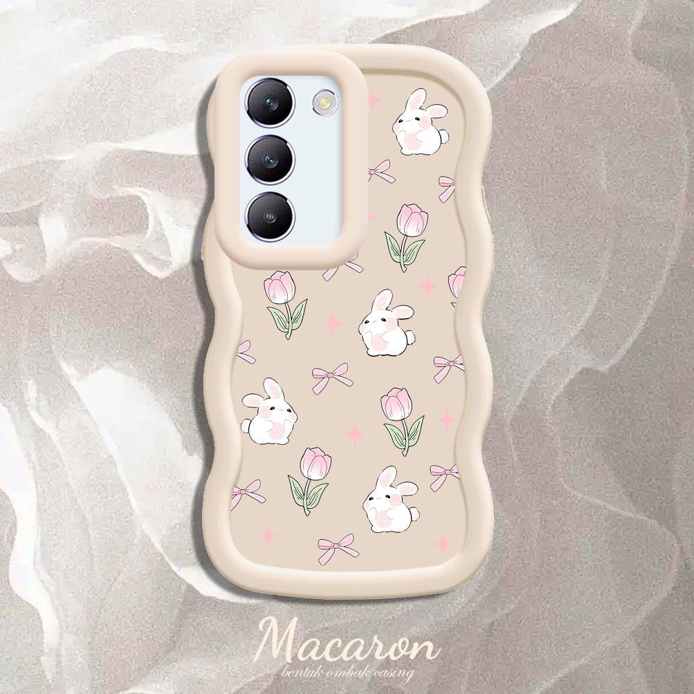 

Окрашенный узор Big Wave Edge Мягкий силиконовый материал Macaron чехол для телефона противоударный защитный резиновый чехол для OnePlus Vivo Motorola Moto Motorola Moto G04S белый