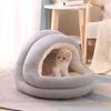Cama Quente para Gatos para as Quatro Estações: Casa Removível, Lavável, Semi-Fechada