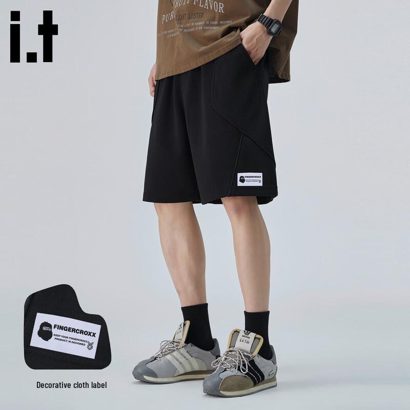 Fingercroxx Men s Patchwork Knit Drawstring Shorts M