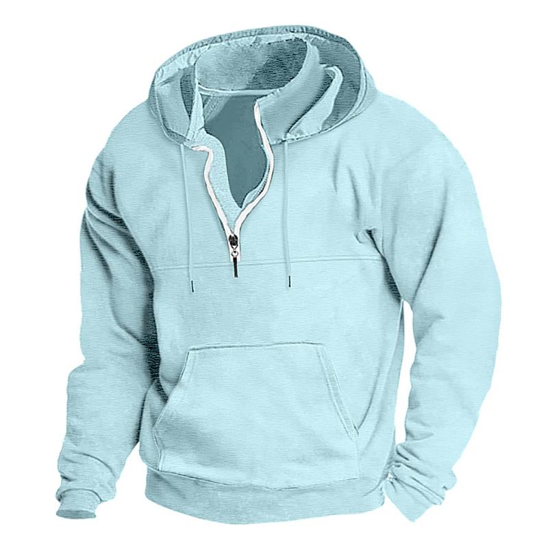 

Мужская повседневная толстовка с капюшоном и застежкой-молнией 1/4 XXXL синий