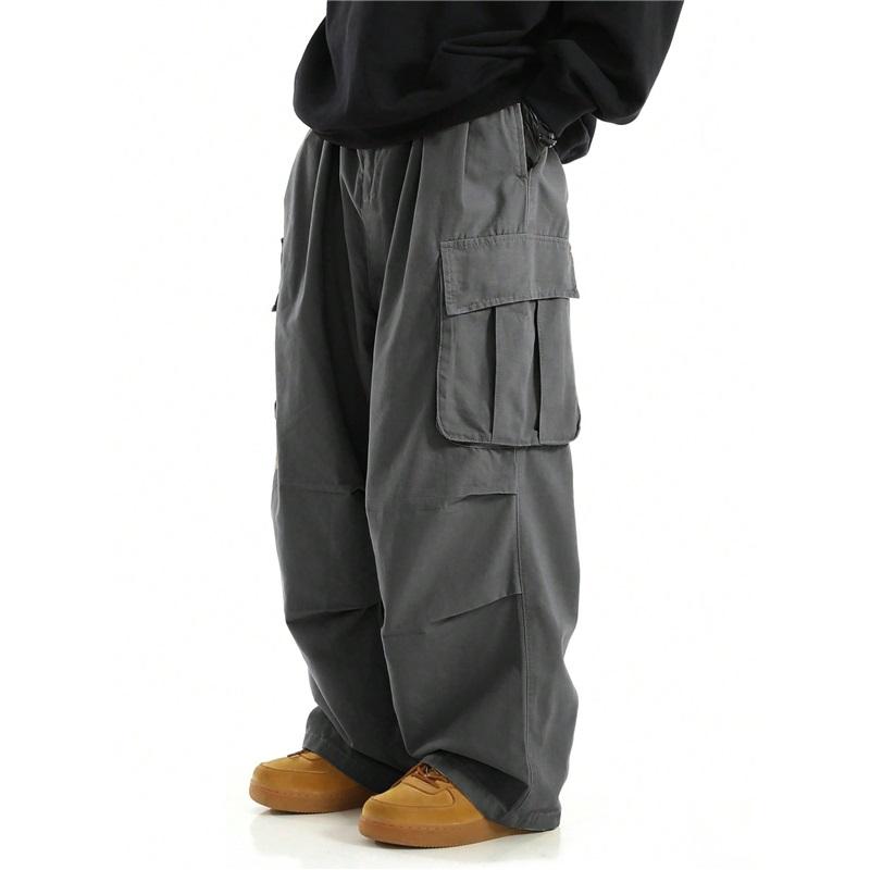 Men's Summer American Retro Overalls, All-match Solid Color, Outdoor Slim Straight Casual Trousers
