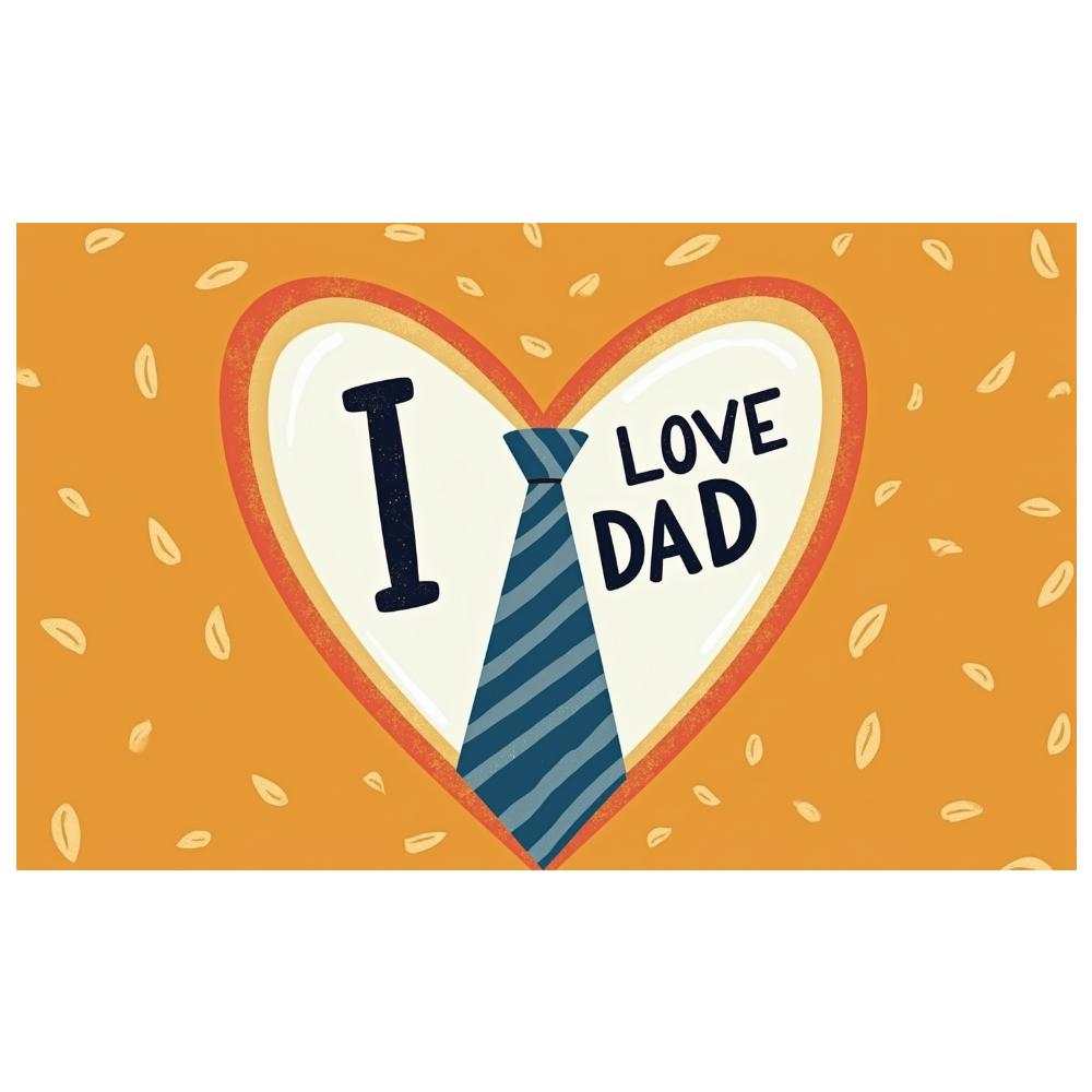 Decorative Tie Home Decoration Sentimental Design Love Dad Sign Orange Background High Quality Dad Celebration Banner