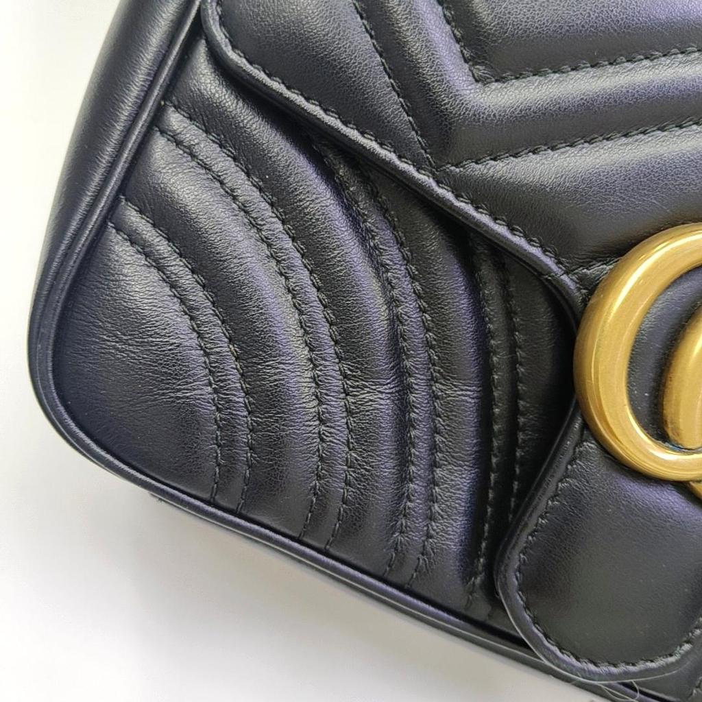 [Pre-Owned] Gucci GG Marmont Matelassé Mini Bag 'Black' - Very Good #1L5KGXE