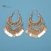 1 Pair Hanging Earrings Vintage Sequin Tassel U-shaped Hollow Out Exquisite Stainless Anti-allergy Bohemian Ethnic Party Prom Dangle Earrings