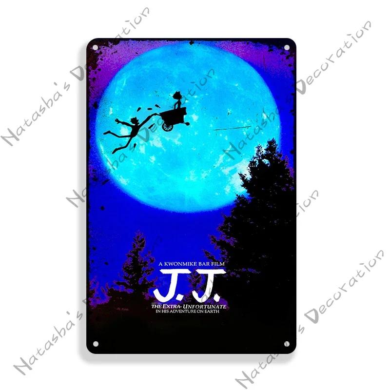Movie Jurassic Park Metal Tin Sign E.T. Metal Signs Poster JAWS Vintage Poster Old Decorative Plate Metal Plaque Wall Plate