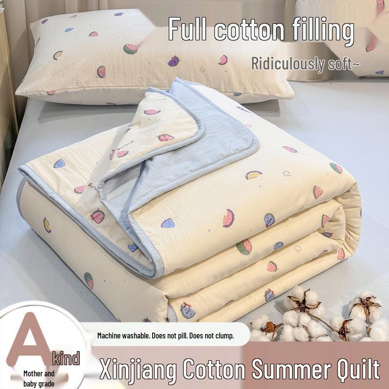 All-Cotton Summer Quilt: Lightweight, Breathable, Cooling Quilt for Dormitory and Home Use