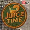Vintage Juice Bar Sign  Round Aluminum Green Gold Outdoor Durable Cafe Wall Decor