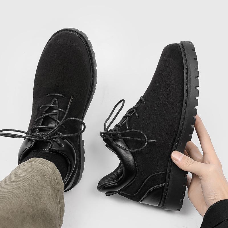 2026 Spring/Autumn Retro Versatile Men's Leather Lace-up Work Boots - British Style Casual Martin Boots