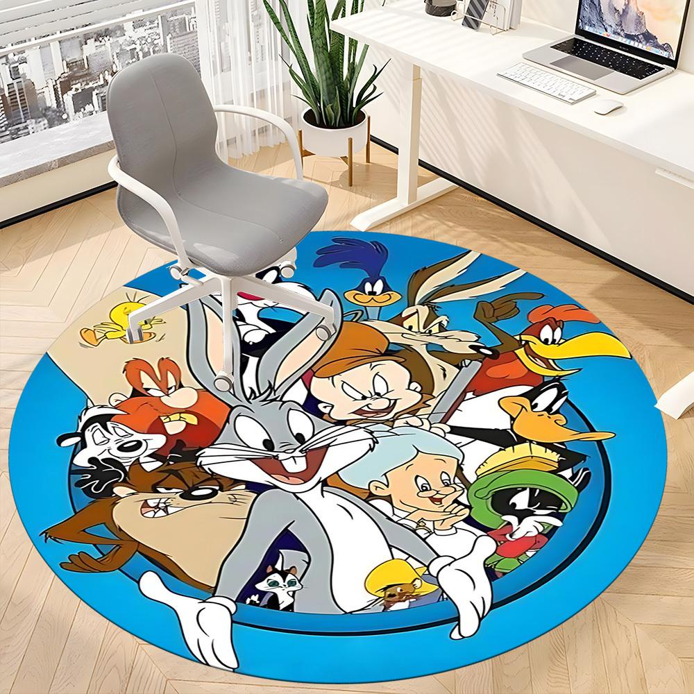 1pc Looney Tunes Office Round Area Rug, Under Office Chairs Bedroom Living Room Home Decor, Room Decoa1016162