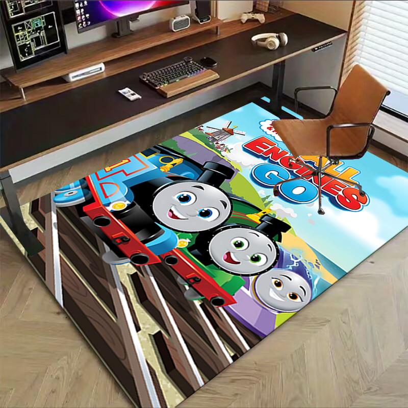 1pc Thomas Friends Engines Adventure Carpet for Playroom Bedroom Living Room Sofa Home Decor,kids Game Area Rug Non-slip Floor Mat Y73039