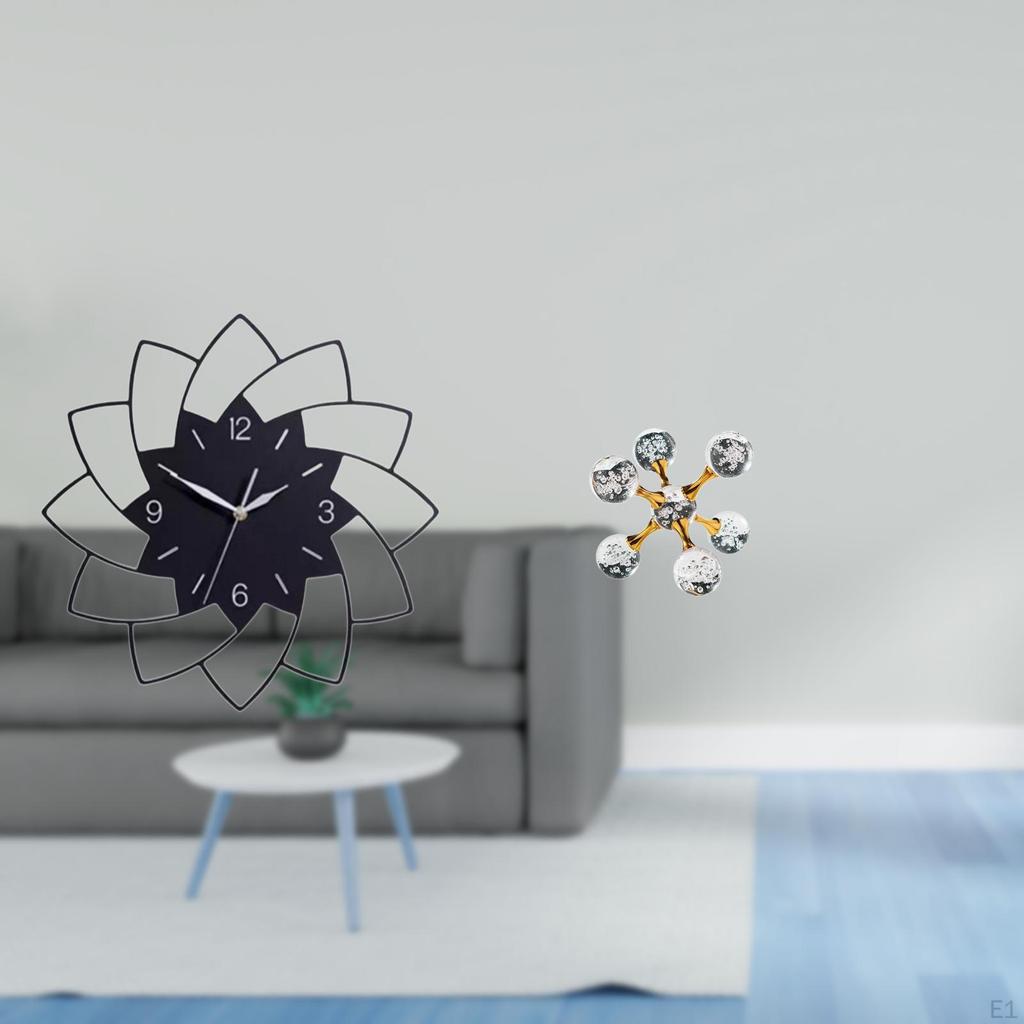 Acrylic Clock with Figurine Modern Decorative Sculpture for Bedroom Cafe Office Shelf Living Room