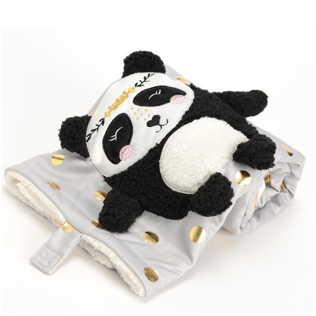 Les Trésors De Lily [Q9559] - Plaid Plush 'Panda' Black White Grey - 100x75 Cm