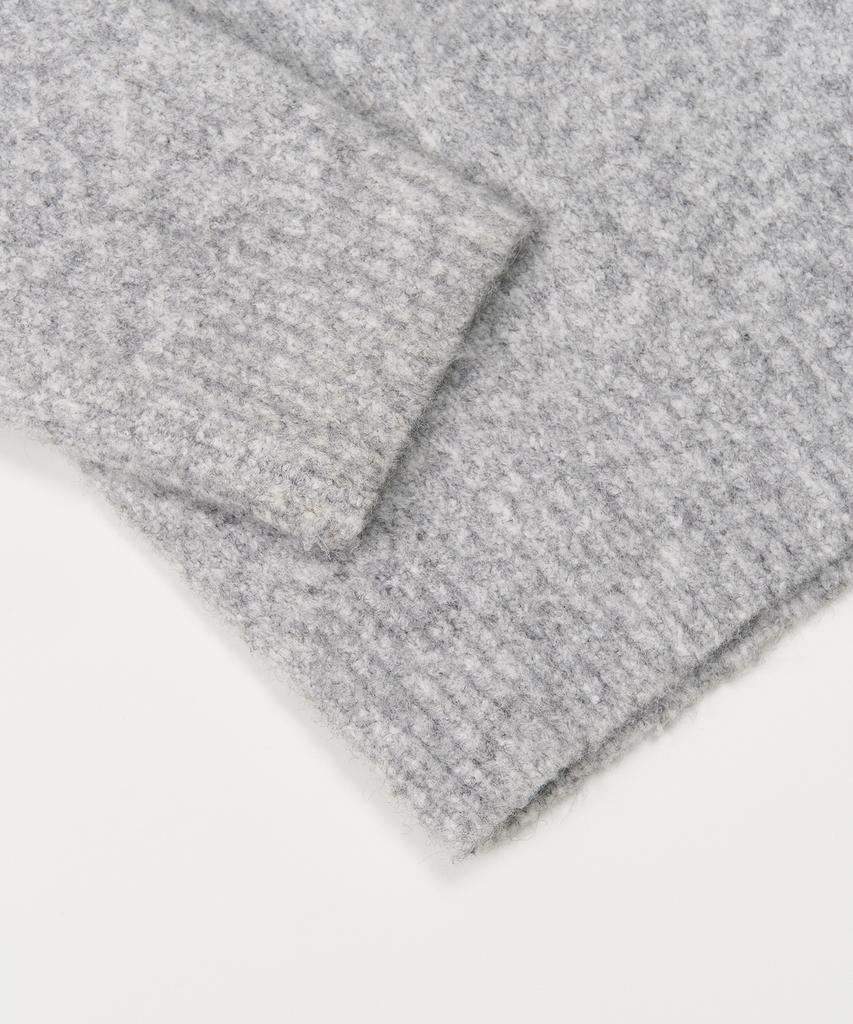 TOFFEE Fuzzy V-Neck Knit (Melange Grey)
