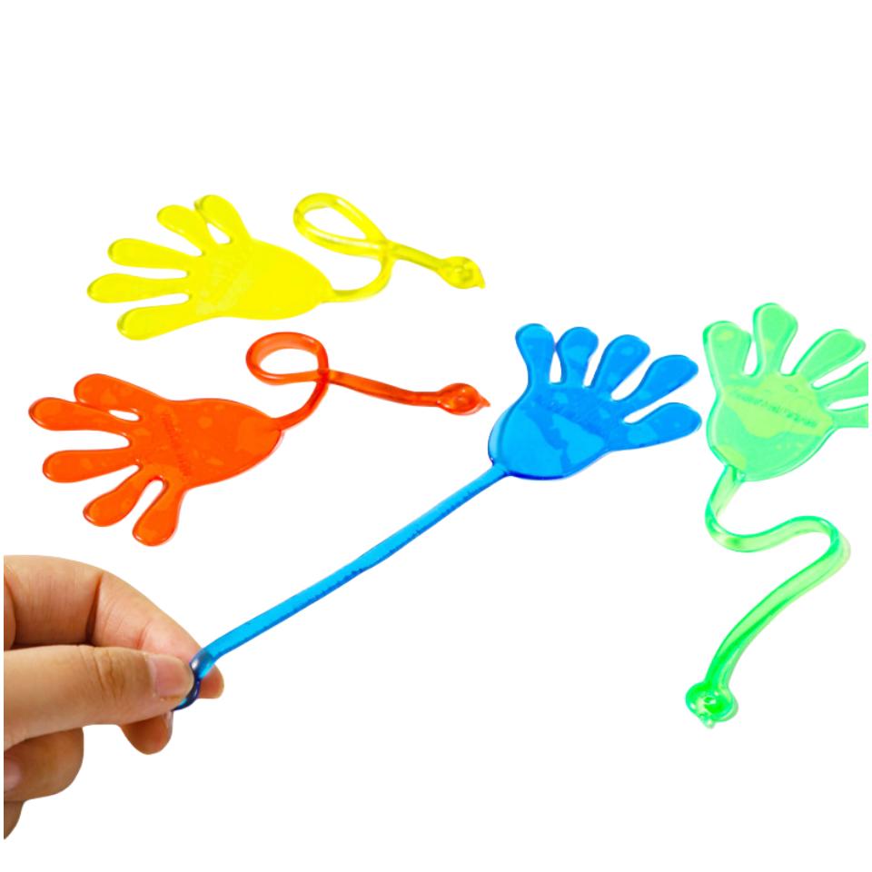 12Pcs Kids Funny Sticky Hands Stretchabletoy Palm Elastic Sticky Squishy Slap Palm Toy Parent Child Interactive Party Toy Gifts