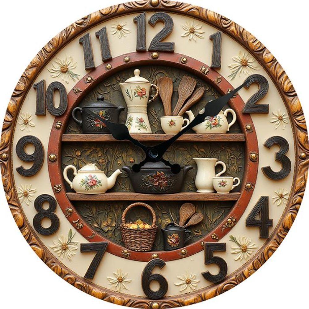 Wood Dessert Theme Wall Clock Silent Sweep Movement Silent Wooden Wall Clock Living Room Decor