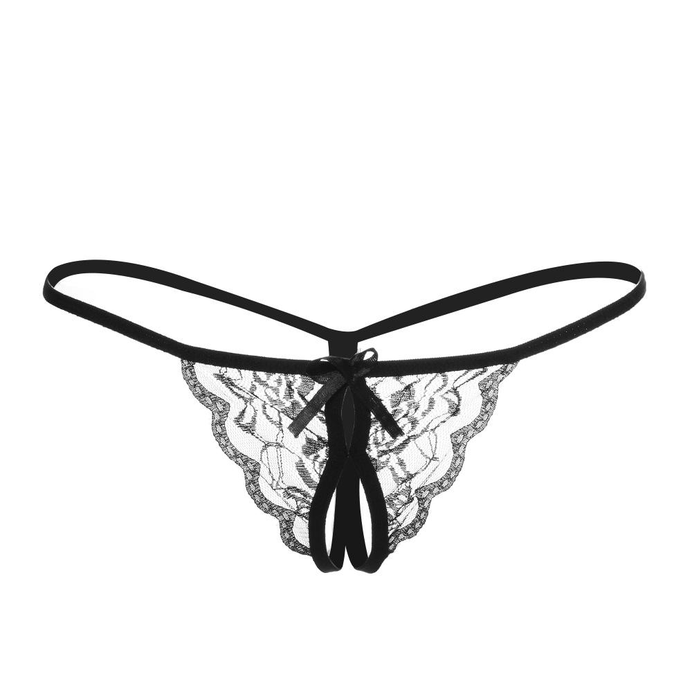 Fashion Lace Open Thongs G-string Panties Knickers Lingerie Underwear Lace Open Micro Bandage Thongs Briefs Crotchles T-back