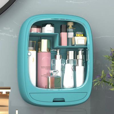 Organizzatore Multifunzione da Parete Tipo Cassetto per Trucco Domestico Scatola Porta Cosmetici Grande Capacità Scatola Portaoggetti Senza Foratura