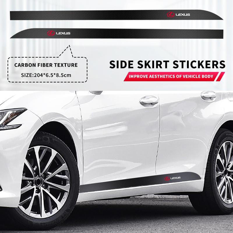 2pcs Car Door Side Skirt Sill Stripe Carbon Decals Styling Accessories For Lexus EX300H RX450H IS300H ES300H NX RX GS Al20