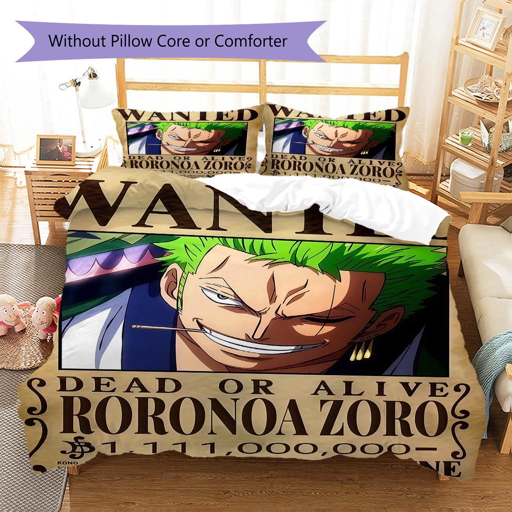 Roronoa Zoro 3-teiliges Bettwäsche-Set, Digital bedruckter Bettbezug, Ohne Füllung, Kindergeschenk, Große Größen verfügbar -HYQ83
