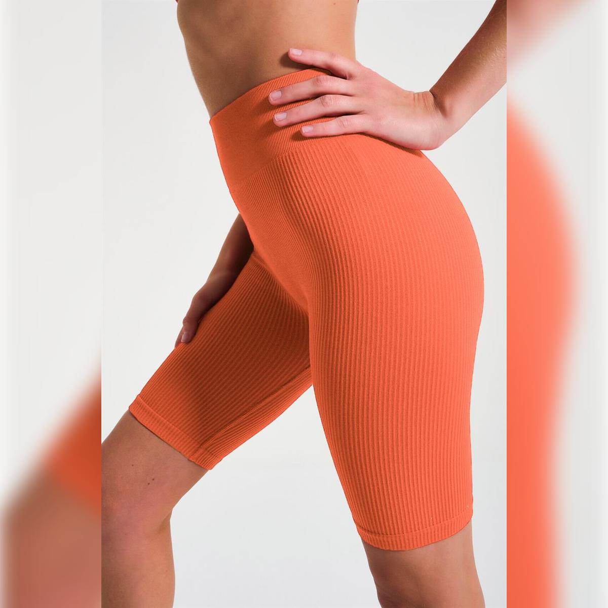 

Ribbed Seamless Workout Shorts | Comfortable and Stylish Activewear XS/S помаранчевий