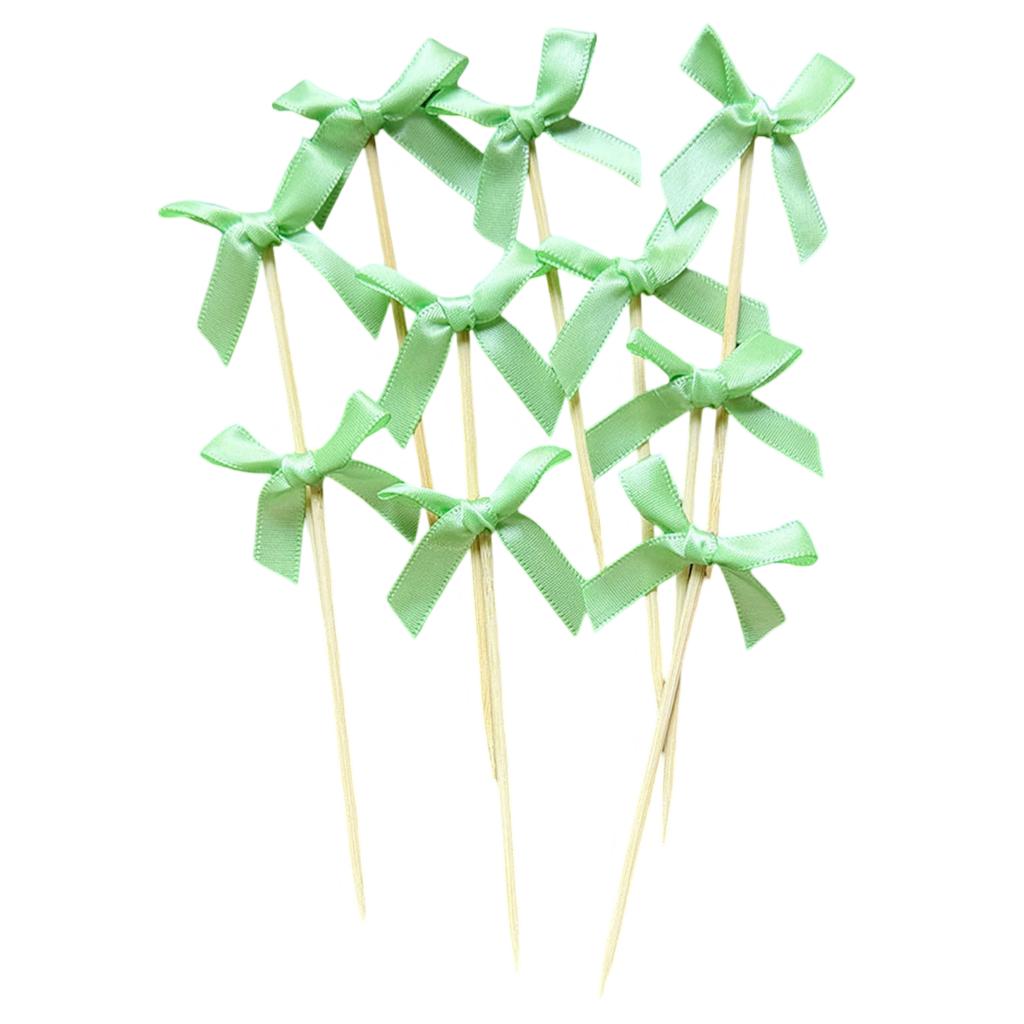 10pcs Creative Bowknot Cupcake Toppers For Birthday And Bridal Shower Romance Themed Party Cake Decorations